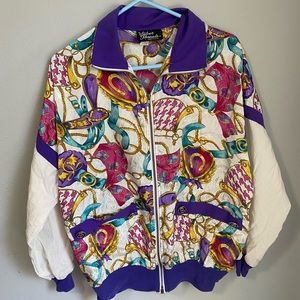 Vintage 80s colorful windbreaker